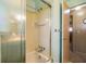 Modest bathroom featuring a shower with glass doors and neutral fixtures at 9570 S 300 W, Columbus, IN 47201