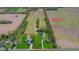 An aerial view of the parcel of land the property sits on outlined in red at 1004 Shepherd Rd, Anderson, IN 46012