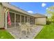 Covered patio with outdoor seating, stamped concrete, and nice backyard view at 10794 Pine Needle Ct, Fishers, IN 46037