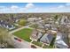 Expansive aerial view of a residential neighborhood, showcasing homes and tree-lined streets at 1114 N Mount St, Indianapolis, IN 46222