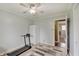 Simple bedroom featuring a closet, a laundry freezer, and a home treadmill at 120 Crosby Dr, Indianapolis, IN 46227