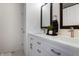 Sleek bathroom with double vanity, modern fixtures, and stylish decor at 12011 Glen Cove Dr, Indianapolis, IN 46236
