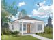 Charming single-story home with gray siding, a sidewalk, and an inviting orange front door at 1643 Sheldon St, Indianapolis, IN 46218