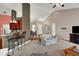 Spacious living area that flows into dining and kitchen; perfect for modern living at 1649 Woodfield Dr, Greenwood, IN 46143