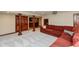 Finished basement with custom trim, columns, and plush carpeting at 1937 Knightsbridge Rd, Danville, IN 46122