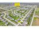 Aerial view displaying the property's location within a Gathering-friendly neighborhood at 1968 Saratoga Dr, Greenwood, IN 46143