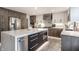 Modern kitchen with custom cabinets, quartz countertops, and stainless appliances at 1995 W 116Th St, Carmel, IN 46032