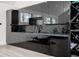 Modern kitchenette offers high-end black cabinetry and countertop space for refreshment prep at 1995 W 116Th St, Carmel, IN 46032