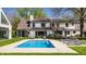 Backyard pool features a concrete patio area with chaise lounges for relaxing on a sunny day at 1995 W 116Th St, Carmel, IN 46032