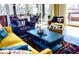 Bright living room with cozy seating, colorful rug, and large windows overlooking a tranquil view at 256 Riverwood Dr, Noblesville, IN 46062