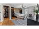 Serene main bedroom features wood floors, walk-in closet, and designer touches at 272 Van Buren St, Greenfield, IN 46140