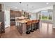Gourmet kitchen with island, granite countertops, stainless steel appliances, and ample counter space at 6044 Shallow Crk Ln, Indianapolis, IN 46237