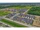 Expansive aerial view showcases a neighborhood with new construction homes near green spaces and future development plots at 7092 Cherry Creek Blvd, Carmel, IN 46033