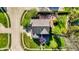 Overhead view showing roof, backyard deck with furniture, and landscaped yard at 10715 Hamilton Pass, Fishers, IN 46037