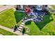 Beautiful front yard with a landscaped stone walkway and lush green lawn at 10715 Hamilton Pass, Fishers, IN 46037