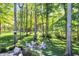 Landscaped backyard featuring fire pit area with white Adirondack chairs and a seating area at 10725 Holliday Farms Blvd, Zionsville, IN 46077