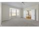 Bedroom with bay window and view to the ensuite bathroom at 10911 Innisbrooke Ln, Fishers, IN 46037