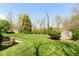 A sprawling green backyard offers space for recreation, landscaping, and outdoor enjoyment at 1186 Castle Dr, Franklin, IN 46131
