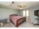 Cozy bedroom featuring a ceiling fan, and two windows, providing ample natural light at 1186 Castle Dr, Franklin, IN 46131