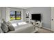 Bright bedroom with a wall-mounted television at 12005 Hardwick Dr, Fishers, IN 46038