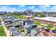 A captivating aerial view showcasing a charming neighborhood with the city skyline in the distance at 1317 Spann Ave, Indianapolis, IN 46203