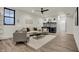 Finished basement with stylish decor, wet bar, and comfortable seating at 1317 Spann Ave, Indianapolis, IN 46203