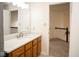 Bathroom featuring a vanity, mirror and doorway to the hallway at 13331 Grouse Point Trl, Carmel, IN 46033