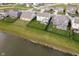 Aerial view of neighborhood homes with fenced yards and waterfront property, community living at its finest at 15986 Bugle Ridge Dr, Noblesville, IN 46060