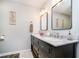 Bathroom with double sink vanity, stylish mirrors, and neutral décor for a modern touch at 15986 Bugle Ridge Dr, Noblesville, IN 46060