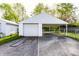 Detached garage with car port and fenced in yard at 1733 N Spencer Ave, Indianapolis, IN 46218