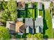 Aerial view showcasing a residential neighborhood with well-maintained lawns, mature trees, and cozy homes at 1917 Fletcher Ave, Indianapolis, IN 46203