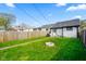 Lush backyard with green grass, a stone fire pit, and a wooden fence, great for outdoor gatherings and relaxation at 1917 Fletcher Ave, Indianapolis, IN 46203