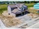 Aerial view of a two-story new construction home in a suburban neighborhood at 196 Aster Way, Greenfield, IN 46140