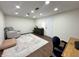 Finished basement featuring recessed lighting, desk area, and neutral decor creating a versatile living space at 210 Prairie Pkwy, Brownsburg, IN 46112