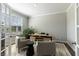 Cozy home office with a desk, two chairs, and large windows for natural light at 2168 Hengist Dr, Westfield, IN 46074