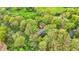 Serene aerial view of a secluded home nestled among lush, mature trees and greenery at 2920 N Buck Creek Rd, Greenfield, IN 46140