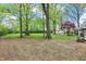 Expansive backyard featuring mature trees and manicured lawn at 2920 N Buck Creek Rd, Greenfield, IN 46140