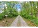 Long gravel driveway surrounded by lush green trees, leading to the property at 2920 N Buck Creek Rd, Greenfield, IN 46140