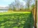 View of a large, grass backyard with a wooden fence, ideal for pets and outdoor activities, providing privacy at 3514 Carson Ave, Indianapolis, IN 46227