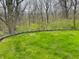Lush green backyard featuring a retaining wall, offering a serene outdoor space at 5773 Station Hill Dr, Avon, IN 46123