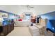 Bedroom with blue accent wall and sitting area at 715 Stockbridge Dr, Westfield, IN 46074