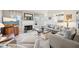 Comfortable living room features a fireplace, neutral tones, and an open layout to the kitchen at 715 Stockbridge Dr, Westfield, IN 46074