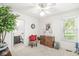 Bright bedroom with carpet featuring neutral color palette, and decorative furnishings with access to bath at 768 Grace Ct, Carmel, IN 46032