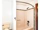 A bright bathroom features a bathtub with a shower and decorative tile surround at 1652 Valley Brook Dr, Indianapolis, IN 46229