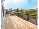Expansive wooden deck with black metal railings offers outdoor living space and neighborhood views at 1723 Fletcher Ave, Indianapolis, IN 46203