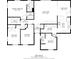 Here is the floor plan showcasing three bedrooms, three bathrooms, living room, kitchen, and a dining area at 20777 Summitt Rd, Noblesville, IN 46062