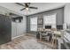 This office features neutral paint, ceiling fan, durable floor and plenty of natural light at 3189 Underwood Dr, Whiteland, IN 46184