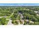 Aerial view displaying a charming neighborhood with homes, lush trees, and serene surroundings at 3611 Owster Ln, Indianapolis, IN 46237
