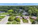 Aerial view of a tranquil, tree-lined neighborhood, highlighting the homes and surrounding green spaces at 3611 Owster Ln, Indianapolis, IN 46237