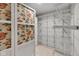 Charming pantry with fruit-themed decor and ample white shelving at 3611 Owster Ln, Indianapolis, IN 46237